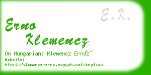 erno klemencz business card